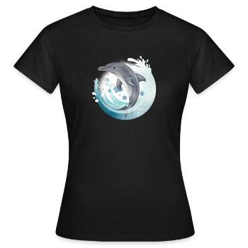 Tauch Dive Dolphin - Delfin - T-shirt Femme - noir - Devant - AI Model Female 172 dark (172cm)