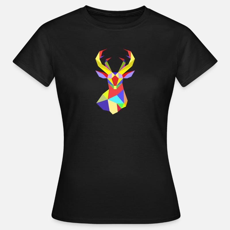 geometric deer - Women's T-Shirt - black