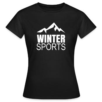 Sports d’hiver - T-shirt Femme - noir - Devant - AI Model Female 172 dark (172cm)