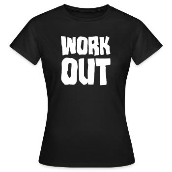 Work Out - Gym - Fitness - Sport - Women's T-Shirt - black - Front - AI Model Female 172 dark (172cm)