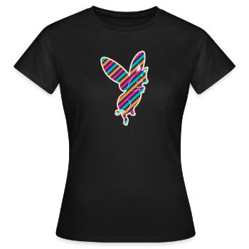 Fliegendes Schwein, Alice im Wunderland - Frauen T-Shirt - Schwarz - Vorne - AI Model Female 172 dark (172cm)