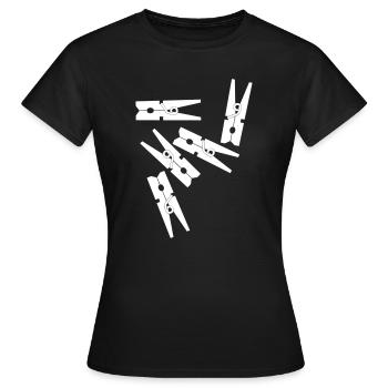 Pinces à linge blanc - T-shirt Femme - noir - Devant - AI Model Female 172 dark (172cm)