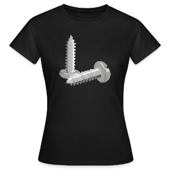screw ... - Women's T-Shirt - black - Front - AI Model Female 172 dark (172cm)