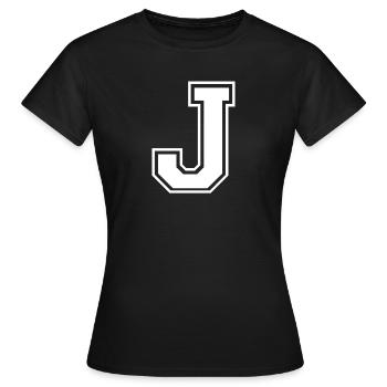 J - Frauen T-Shirt - Schwarz - Vorne - AI Model Female 172 dark (172cm)