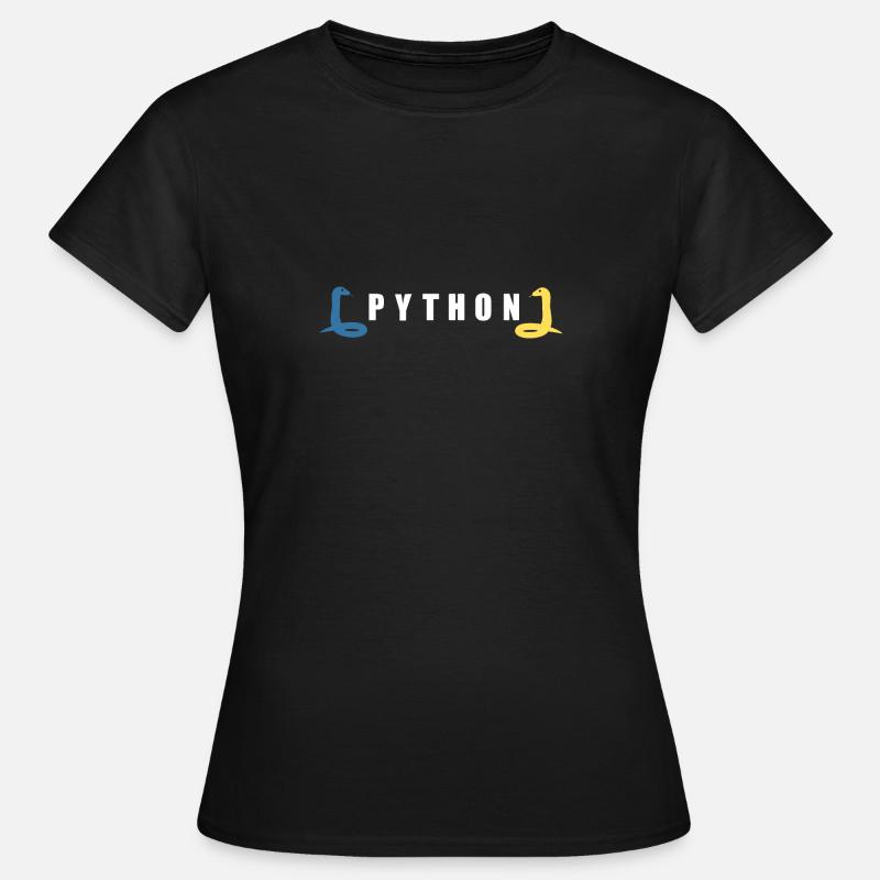 Idée cadeau codeur programmeur développeur Python - T-shirt Femme - noir