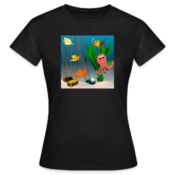 Marine life - Women's T-Shirt - black - Front - AI Model Female 172 dark (172cm)