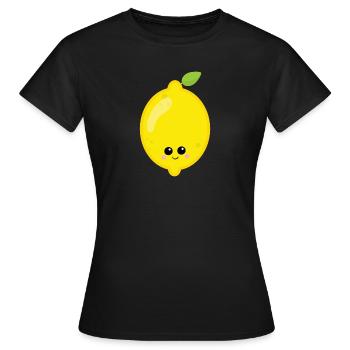 Zitrone - Frauen T-Shirt - Schwarz - Vorne - AI Model Female 172 dark (172cm)