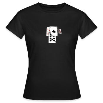 Playing cards and deck of cards - Women's T-Shirt - black - Front - AI Model Female 172 dark (172cm)