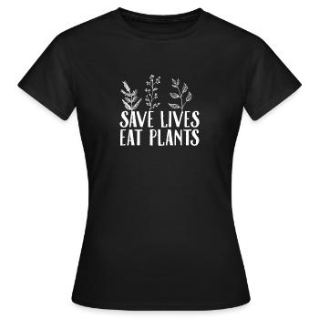 Veganer | Tierschutz Vegan Vegetarier Geschenkidee - Frauen T-Shirt - Schwarz - Vorne - AI Model Female 172 dark (172cm)
