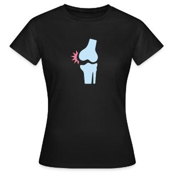 Douleur au genou - T-shirt Femme - noir - Devant - AI Model Female 172 dark (172cm)