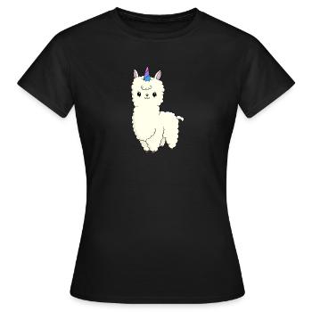 Llamacorn mignon - T-shirt Femme - noir - Devant - AI Model Female 172 dark (172cm)
