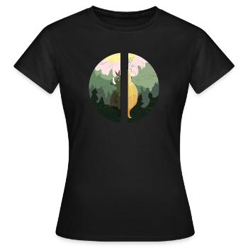 Wild boar and round deer - Women's T-Shirt - black - Front - AI Model Female 172 dark (172cm)