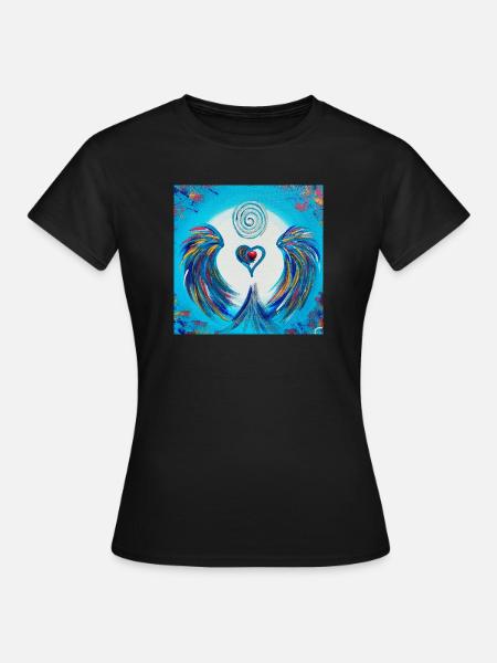 Herzengel der Inspiration - Frauen T-Shirt - Schwarz
