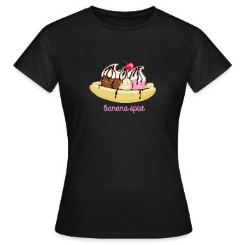 Banana split - Women's T-Shirt - black - Front - AI Model Female 172 dark (172cm)