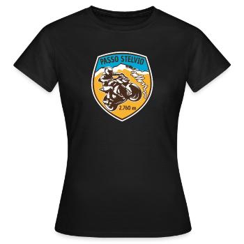 001 stelvio moto i 01 - Frauen T-Shirt - Schwarz - Vorne - AI Model Female 172 dark (172cm)