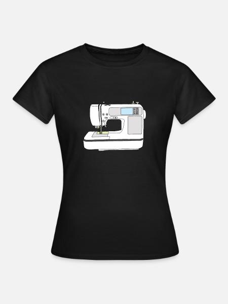 Sketchnote Nähmaschine - Frauen T-Shirt - Schwarz