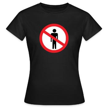 Stop sign stop people funny gift idea - Women's T-Shirt - black - Front - AI Model Female 172 dark (172cm)