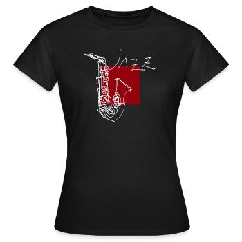 Jazz Saxo 1 - T-shirt Femme - noir - Devant - AI Model Female 172 dark (172cm)