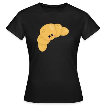 Croissant - Frauen T-Shirt - Schwarz - Vorne - AI Model Female 172 dark (172cm)