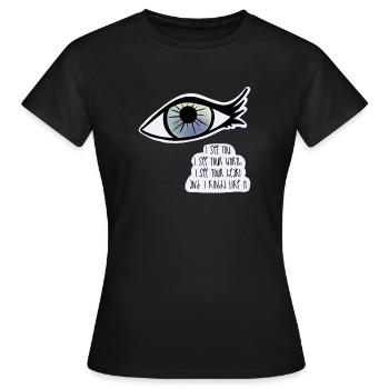 Ich sehe dich / Pflege - Frauen T-Shirt - Schwarz - Vorne - AI Model Female 172 dark (172cm)