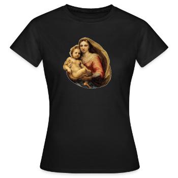 Sistine Madonna | Sistine Madonna | Raffael - T-shirt Femme - noir - Devant - AI Model Female 172 dark (172cm)
