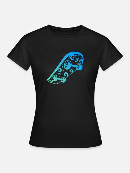 Maori Skateboard Liebhaber Tribal Tattoo Geschenk - Frauen T-Shirt - Schwarz