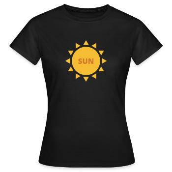 SUN - Women's T-Shirt - black - Front - AI Model Female 172 dark (172cm)