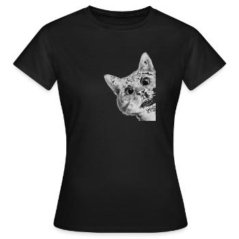 CAT - Women's T-Shirt - black - Front - AI Model Female 172 dark (172cm)