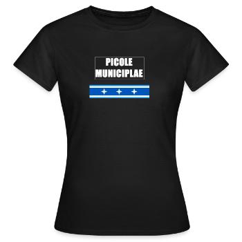 picole municipale - T-shirt Femme - noir - Devant - AI Model Female 172 dark (172cm)