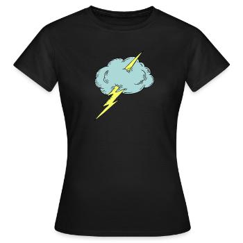 Donner! Gewitter mit Wolke - Frauen T-Shirt - Schwarz - Vorne - AI Model Female 172 dark (172cm)