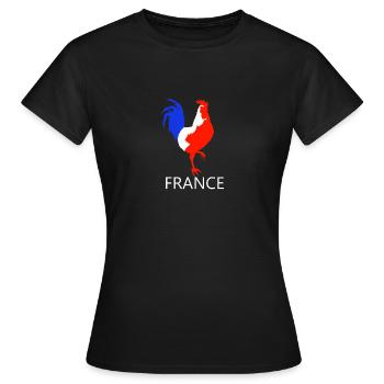 coq bleu blanc rouge - T-shirt Femme - noir - Devant - AI Model Female 172 dark (172cm)