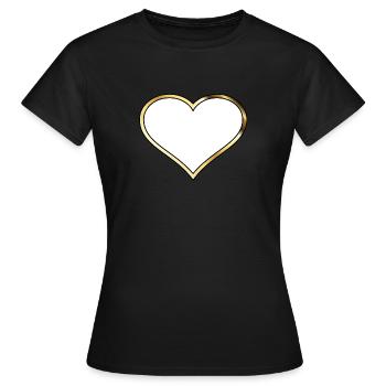 Cœur d'or - T-shirt Femme - noir - Devant - AI Model Female 172 dark (172cm)