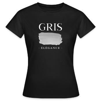 Eleganz Grau - Minimalistischer Pinsel - - Frauen T-Shirt - Schwarz - Vorne - AI Model Female 172 dark (172cm)
