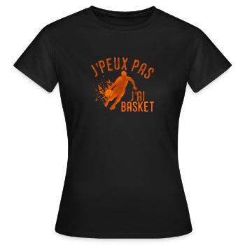 j'peux pas j'ai basket - T-shirt Femme - noir - Devant - AI Model Female 172 dark (172cm)