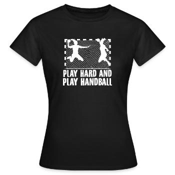 Paroles de joueurs de handball | Sport d'équipe de handball - T-shirt Femme - noir - Devant - AI Model Female 172 dark (172cm)