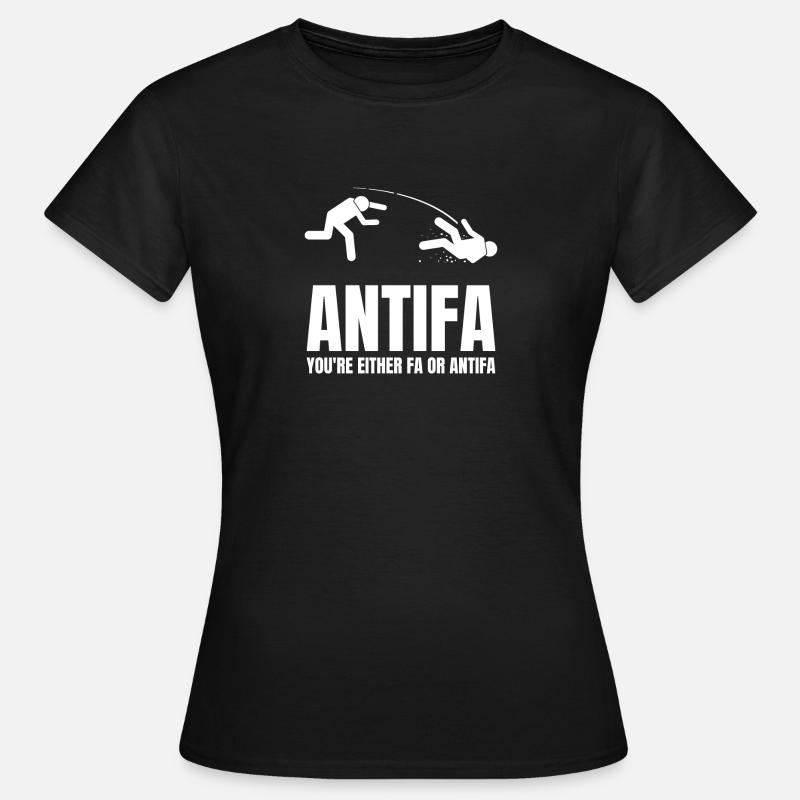 Antifa - You’re Either Fa or Antifa - Dame-T-shirt - sort