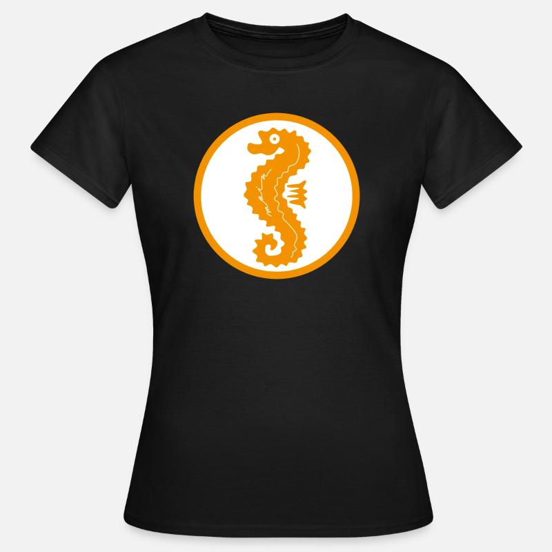 Seepferdchen Moin Ostsee Nordsee - Frauen T-Shirt - Schwarz