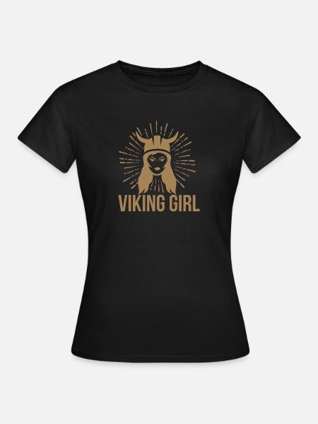 Viking Girl Shieldmaiden Petit cadeau Viking - T-shirt Femme - noir