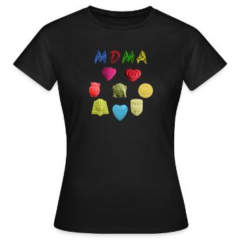 Mdma - Extase - T-shirt Femme - noir - Devant - AI Model Female 172 dark (172cm)