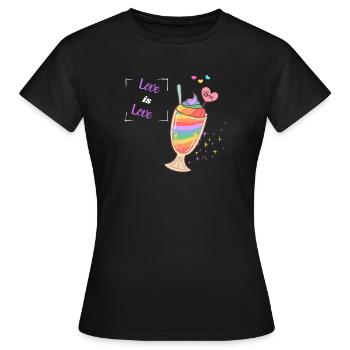 Love is Love - T-shirt Femme - noir - Devant - AI Model Female 172 dark (172cm)