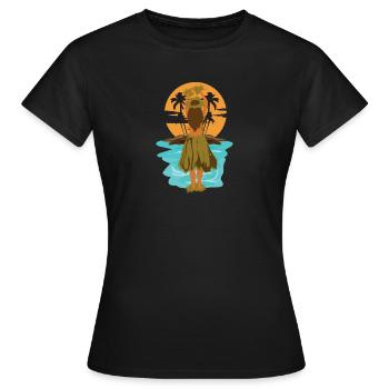 Idée cadeau Hawaii hula dance hula girl - T-shirt Femme - noir - Devant - AI Model Female 172 dark (172cm)