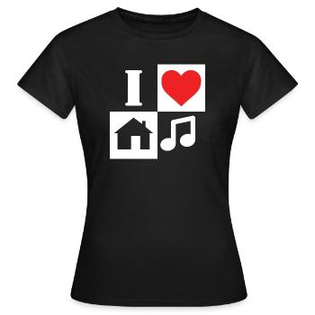 J'aime la musique House - T-shirt Femme - noir - Devant - AI Model Female 172 dark (172cm)