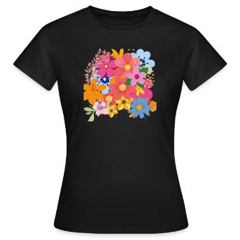 Bouquet de fleurs de printemps - T-shirt Femme - noir - Devant - AI Model Female 172 dark (172cm)