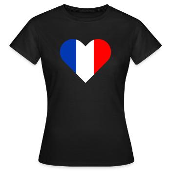 Französische Flagge Frankreich Land blau weiß rot - Frauen T-Shirt - Schwarz - Vorne - AI Model Female 172 dark (172cm)