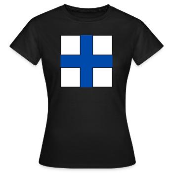 LOGO Finnland - Frauen T-Shirt - Schwarz - Vorne - AI Model Female 172 dark (172cm)