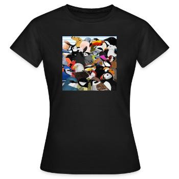 Nombreux oiseaux salade d'oiseaux ornithologues amateurs d'oiseaux - T-shirt Femme - noir - Devant - AI Model Female 172 dark (172cm)