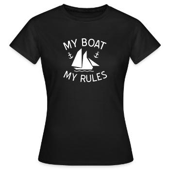 Boot - Frauen T-Shirt - Schwarz - Vorne - AI Model Female 172 dark (172cm)