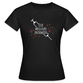 Élue meilleure infirmière - T-shirt Femme - noir - Devant - AI Model Female 172 dark (172cm)