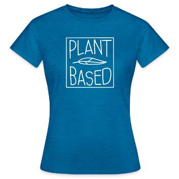 à base de plantes - T-shirt Femme - bleu saphir antique chiné - Devant - AI Model Female 172 dark (172cm)