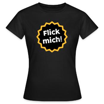Flick mich! Rennrad Tshirt Fahrradfahren Spruch - Frauen T-Shirt - Schwarz - Vorne - AI Model Female 172 dark (172cm)